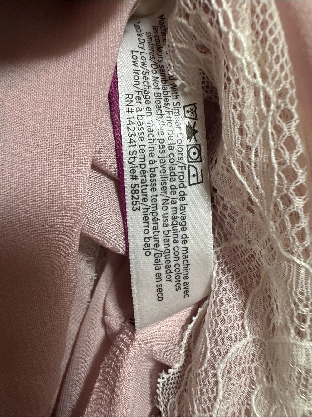 Adore Me Blush Pink Lace-Trim Slip with Bow